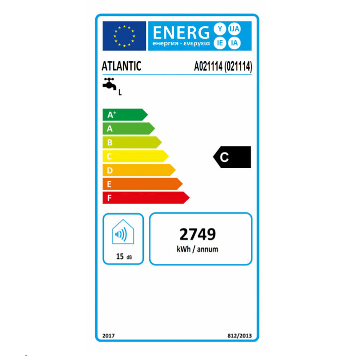 ATLANTIC Chauffe-eau Ø505 vertical mural mono BLINDE CHAUFFEO blanc