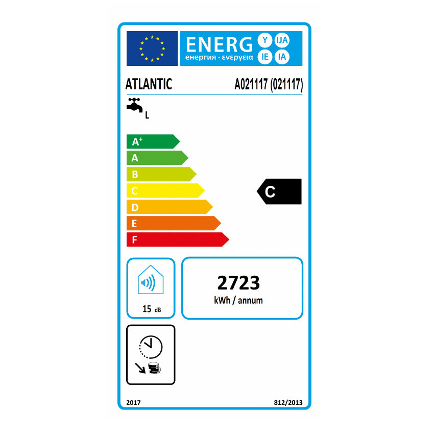 ATLANTIC Chauffe-eau Ø505 vertical mural mono BLINDE CHAUFFEO blanc