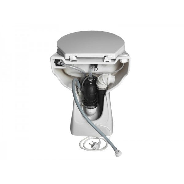 Cuvette WC compacte Sanicompact 43 Eco+ SFA avec broyeur intégré, design moderne et fonction écologique.