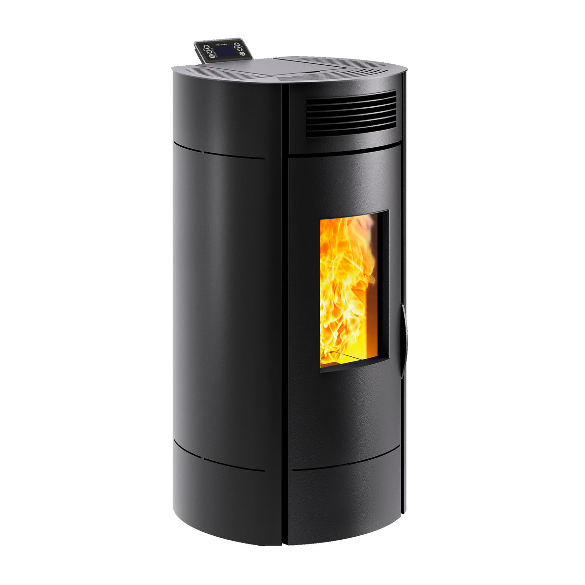 Invicta Poêle à granulés acier Lodi 8 noir Wi-Fi flamme verte étanche (30 à 100m²) - 8kw - Mister PRO