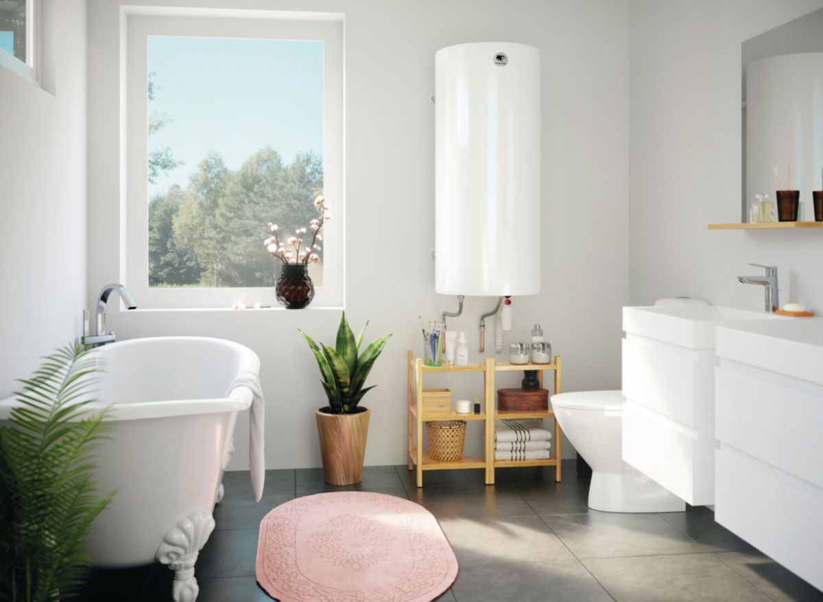 THERMOR Chauffe-eau Ø505 ACI hybride vertical mural mono DURALIS blanc