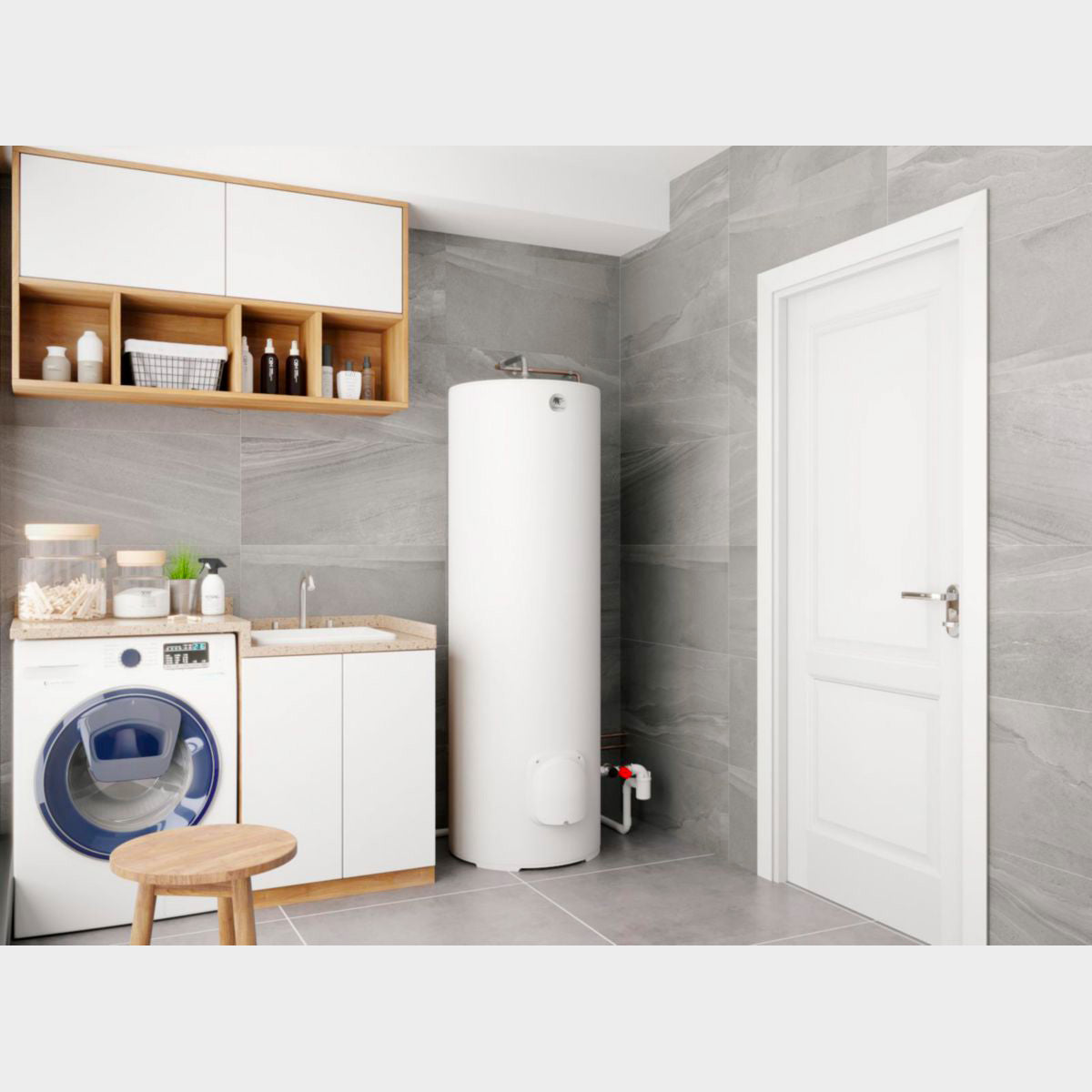 THERMOR Chauffe-eau Ø570 vertical sur socle mono STEATIS 300L blanc