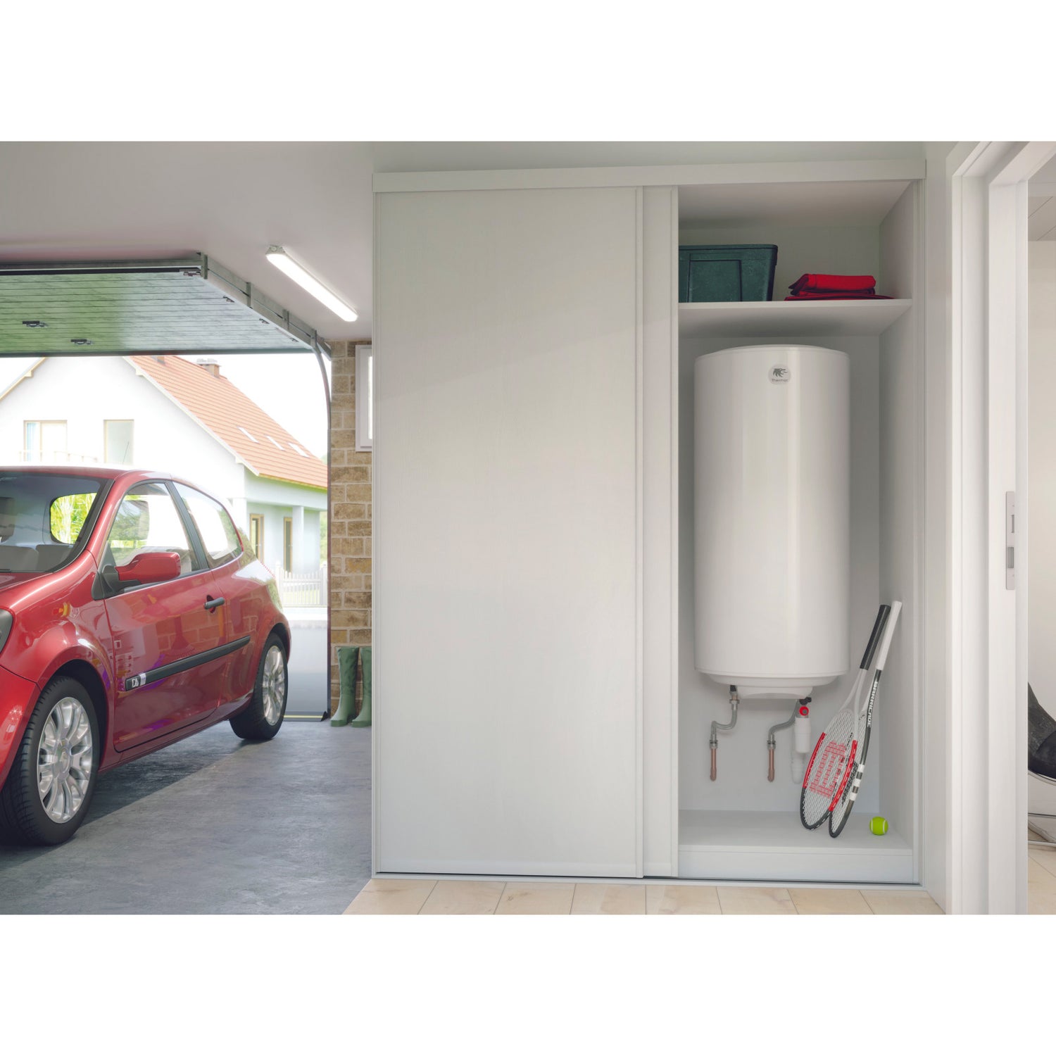 THERMOR Chauffe-eau Ø570 vertical mural mono BLINDE 100L blanc