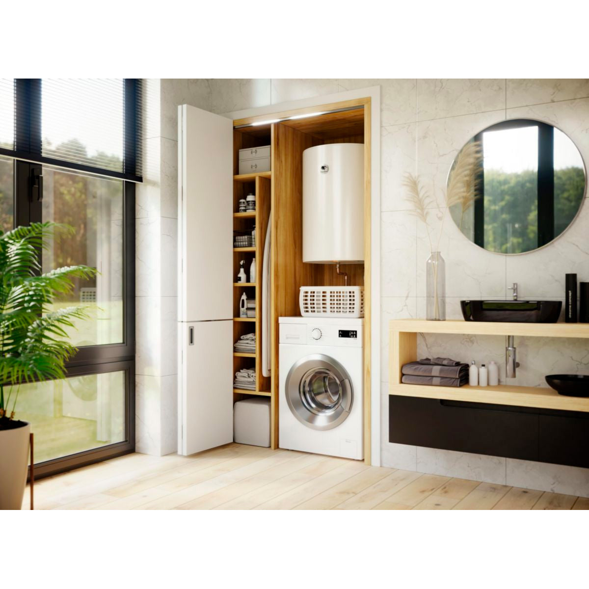 THERMOR Chauffe-eau Ø570 ACI hybride vertical mural mono DURALIS blanc