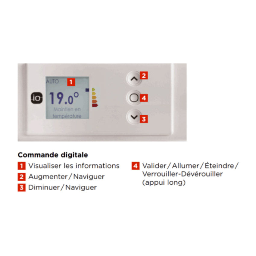 THERMOR Radiateur connecté chaleur douce KENYA 4 plinthe blanc