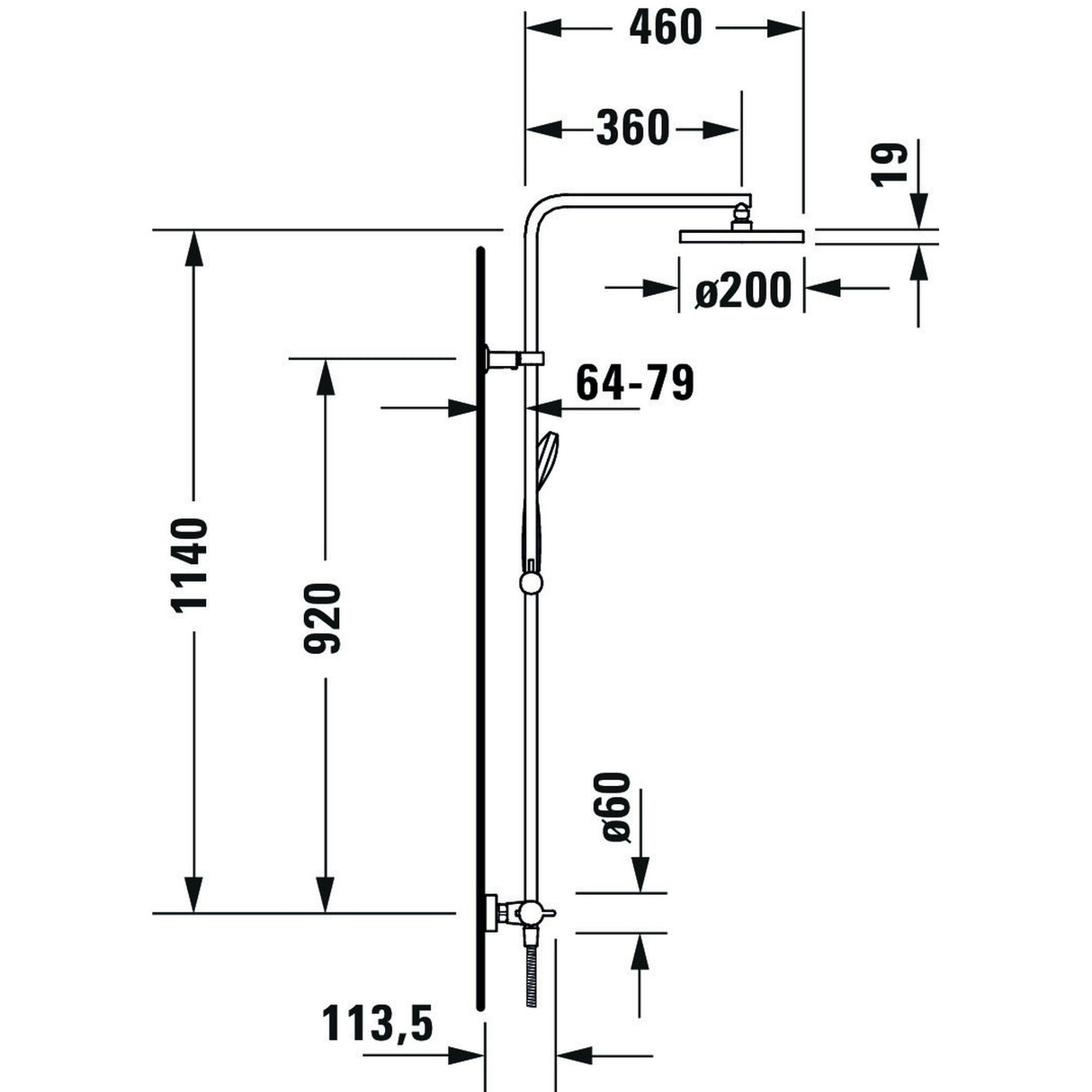 DURAVIT Colonne de douche avec mitigeur thermostatique B.2 B24280008010
