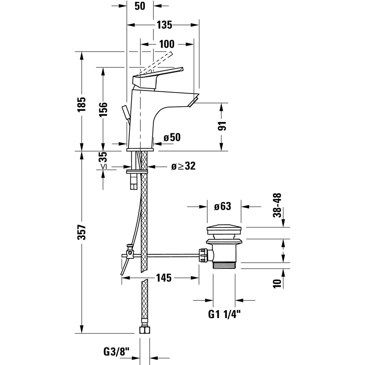 DURAVIT Mitigeur de lavabo avec vidage DuraStyle