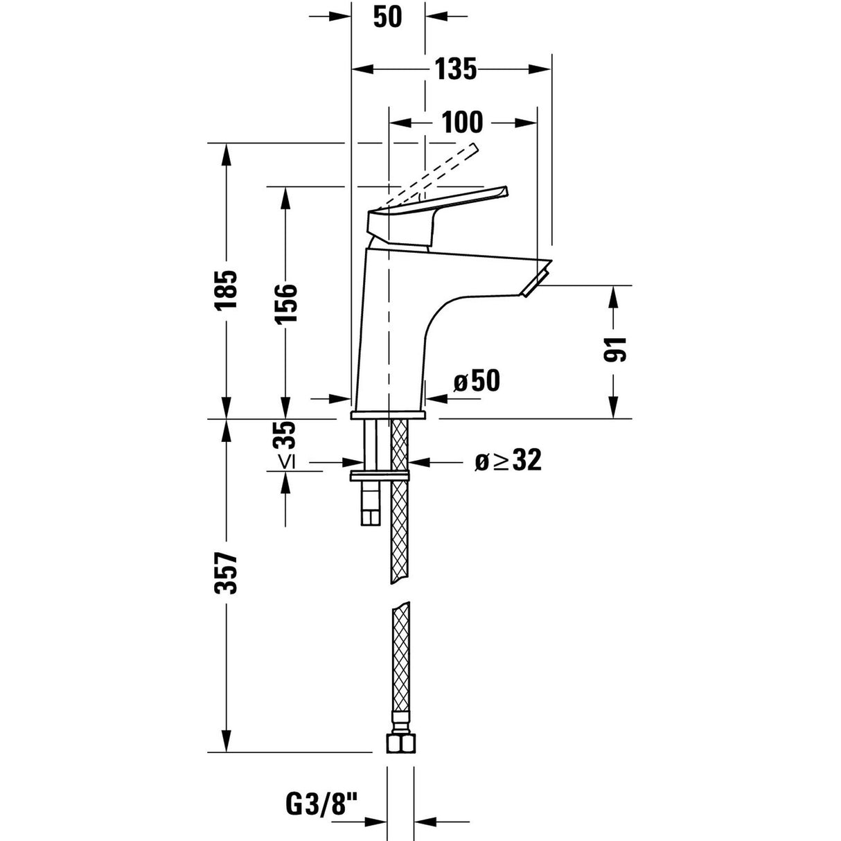 DURAVIT Mitigeur de lavabo sans vidage MinusFlow
