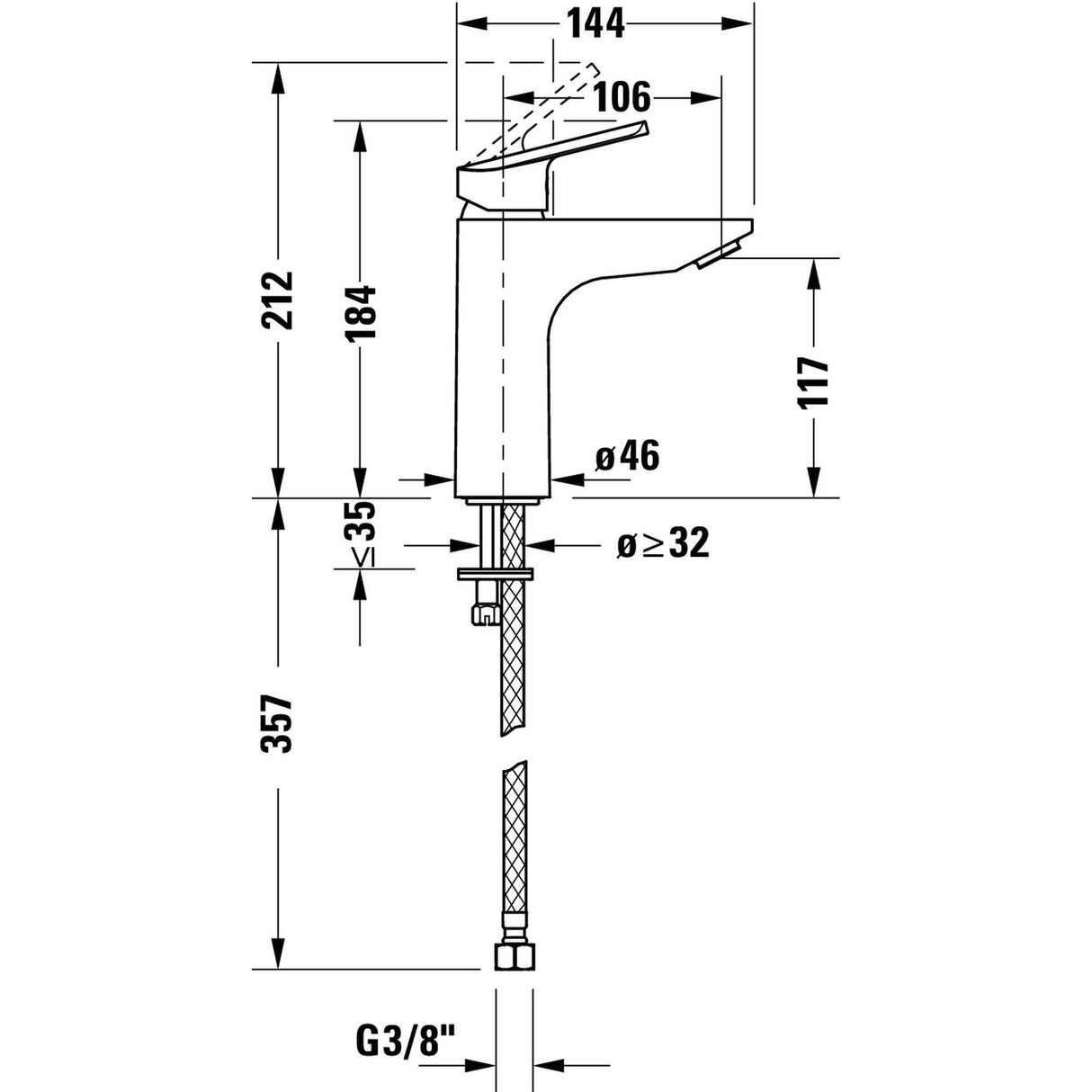 DURAVIT Mitigeur de lavabo sans vidage MinusFlow