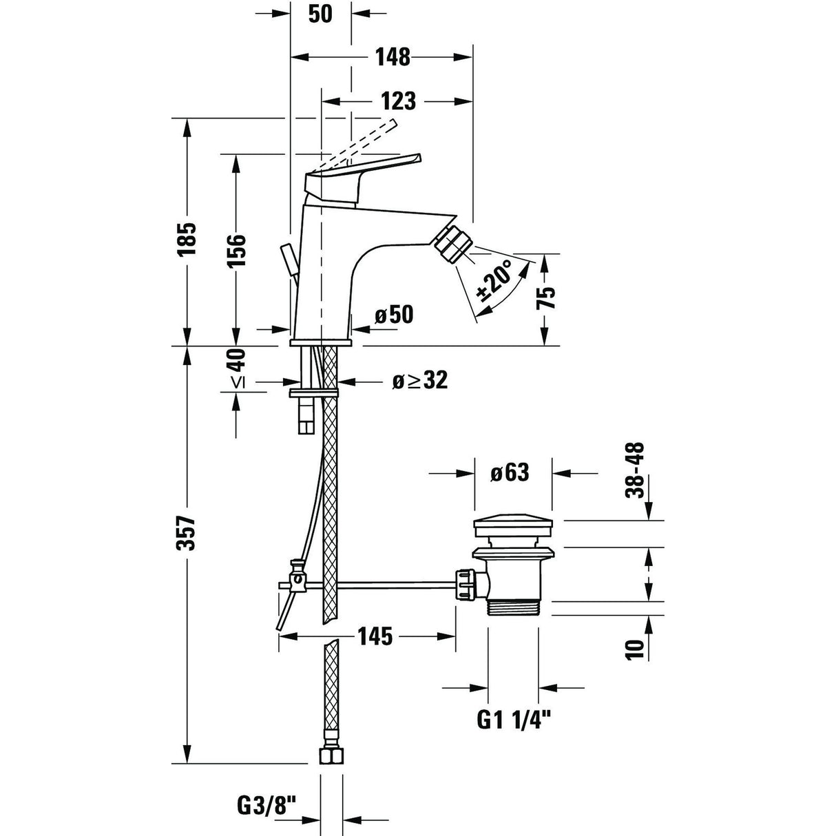 DURAVIT Mitigeur de bidet No.1 N12400001010