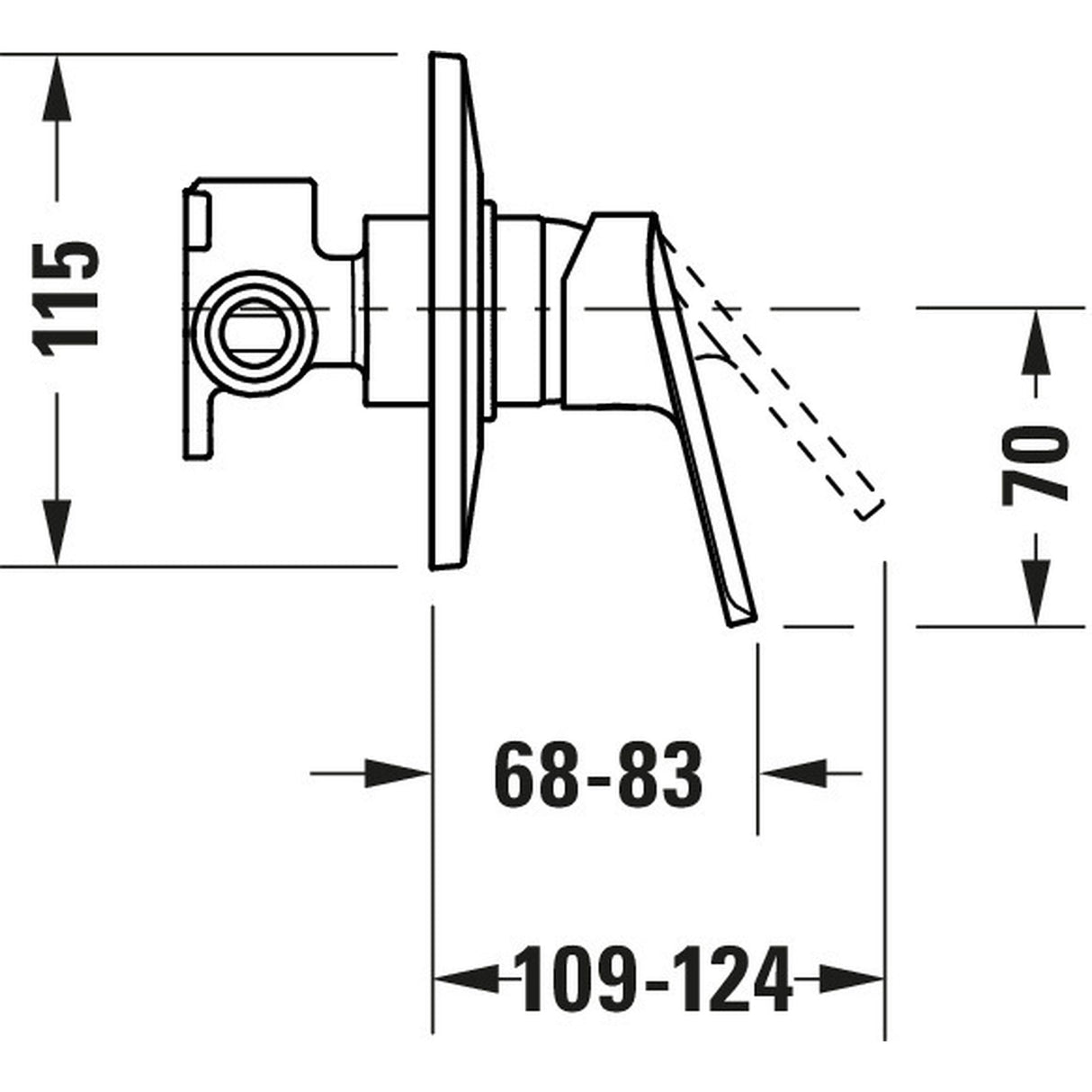 DURAVIT Mitigeur de douche encastrée avec corps d'encastrement No.1 N14210007010