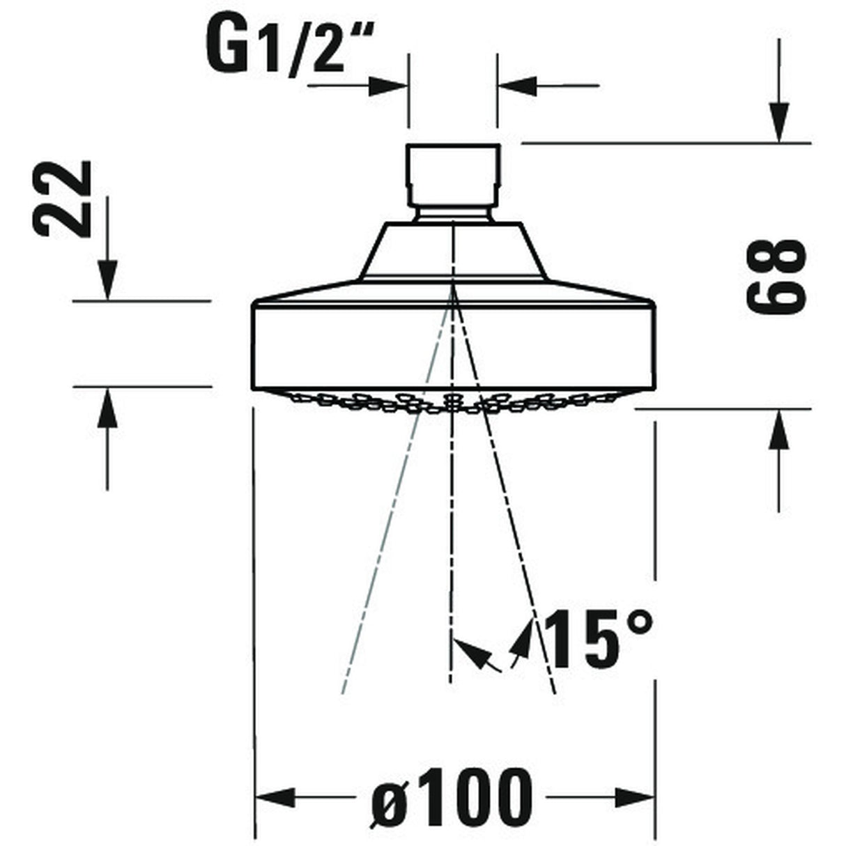 DURAVIT Douche de tête 1 jet UV0660022010