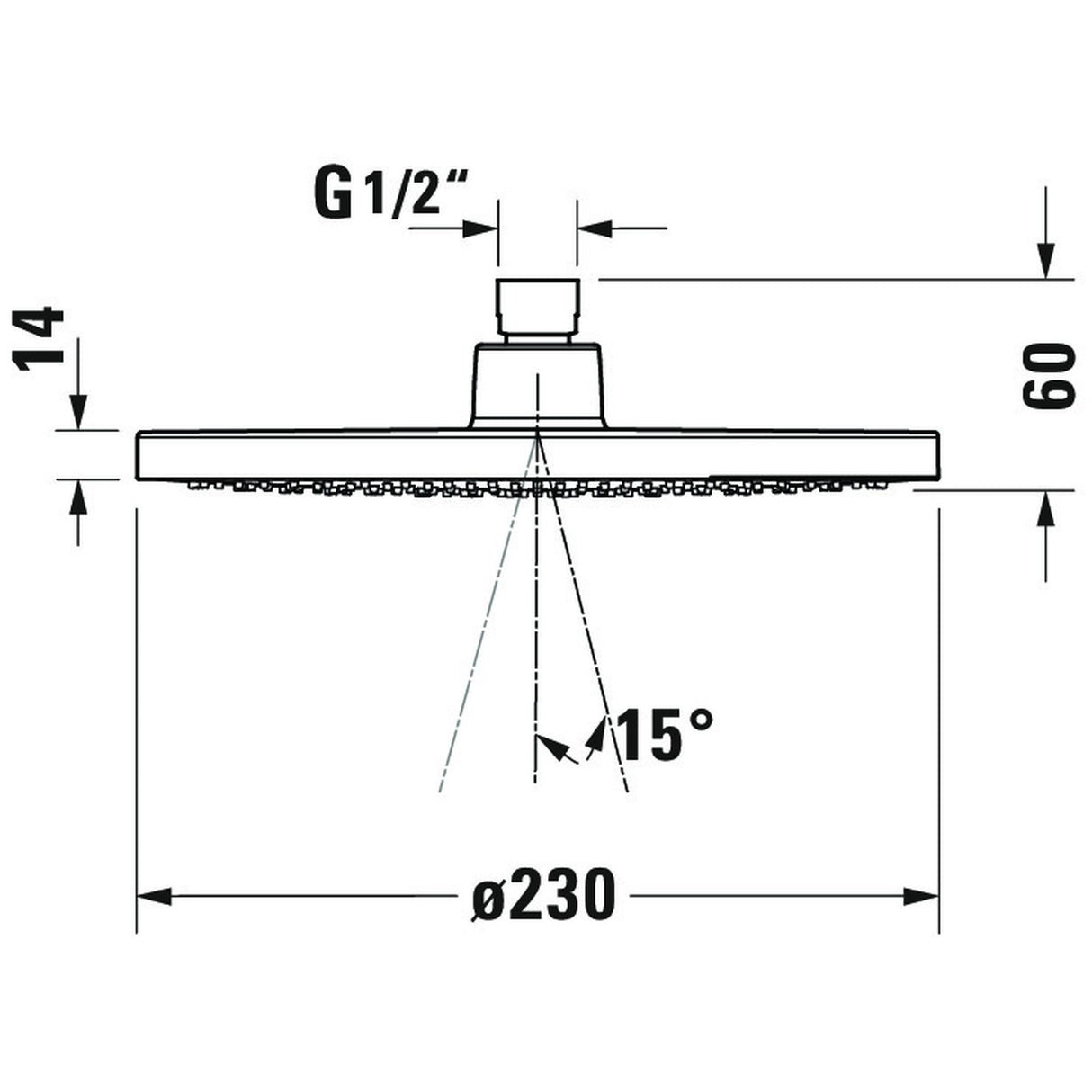 DURAVIT Douche de tête 1 jet 23 cm