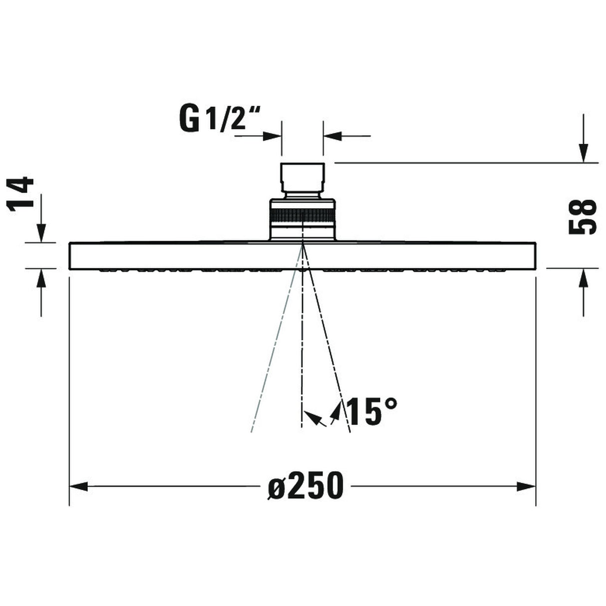 DURAVIT Douche de tête 1 jet 25 cm UV0660018010