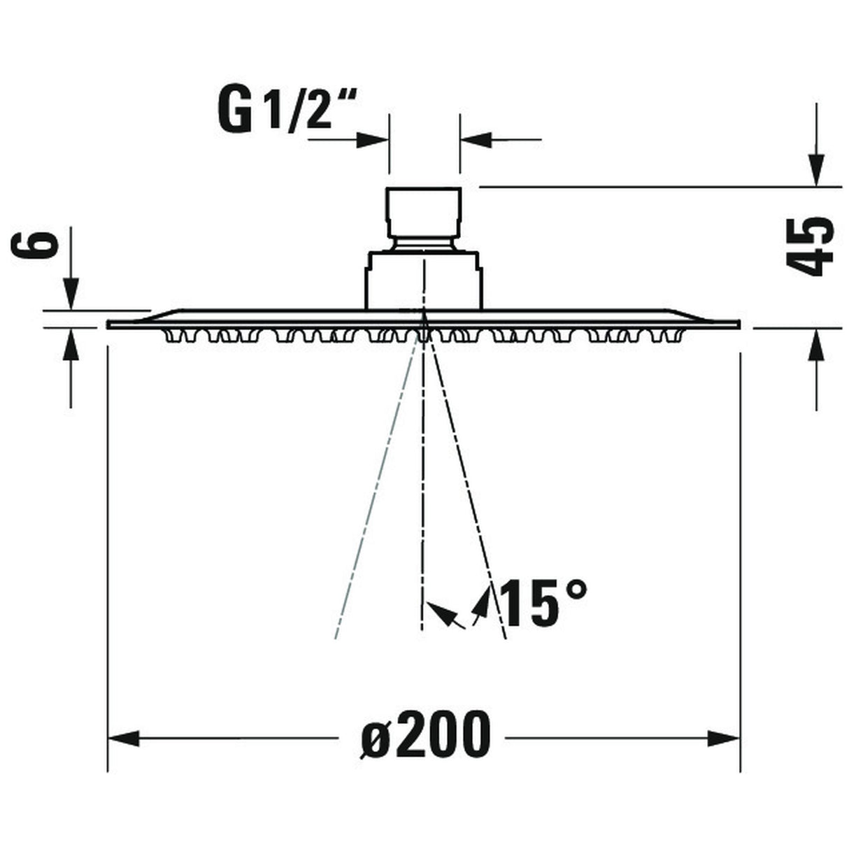 DURAVIT Douche de tête ronde 1 jet 20 cm