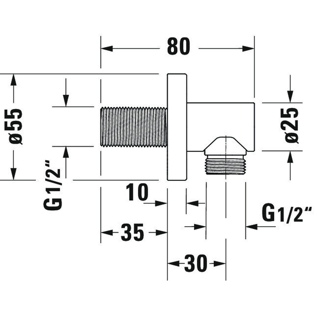 DURAVIT Coude de raccordement pour flexible