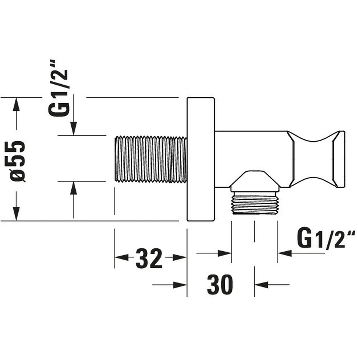 DURAVIT Coude de raccordement pour flexible avec support