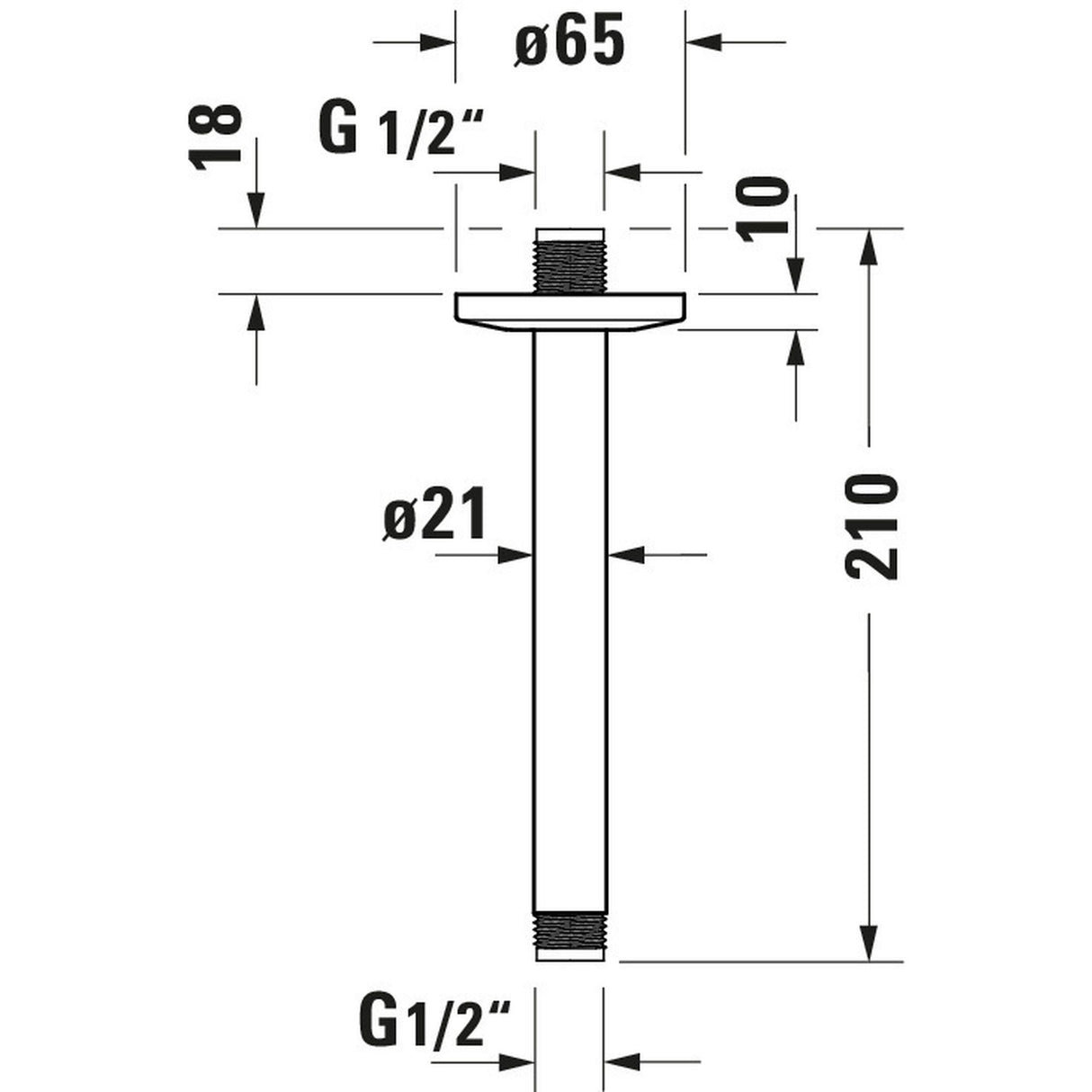 DURAVIT Bras de douche montage plafond 20 cm