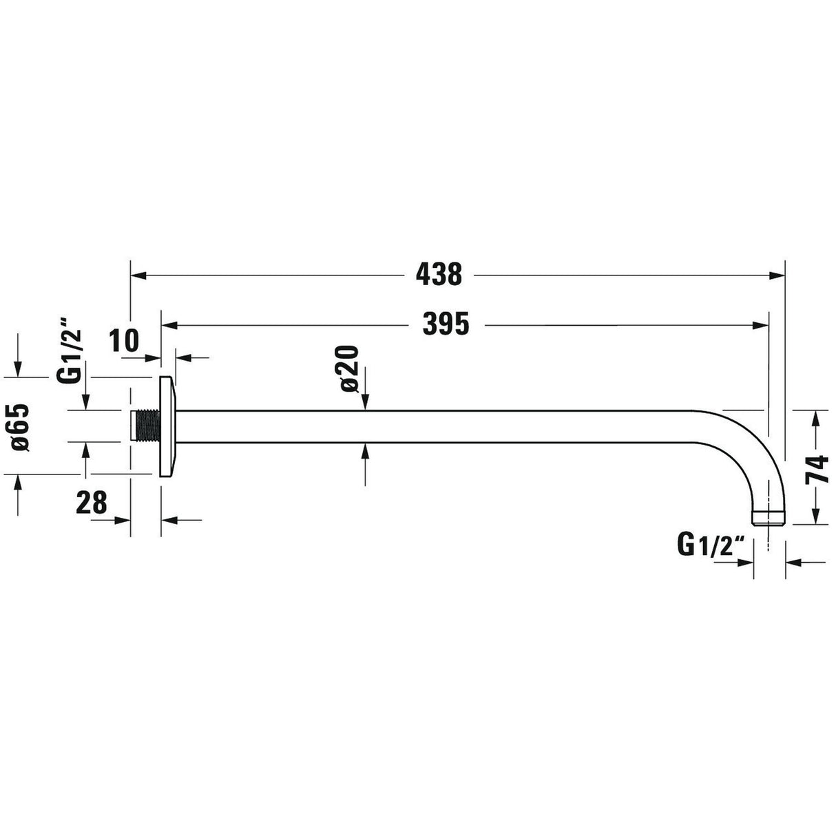 DURAVIT Bras de douche montage mural 41 cm