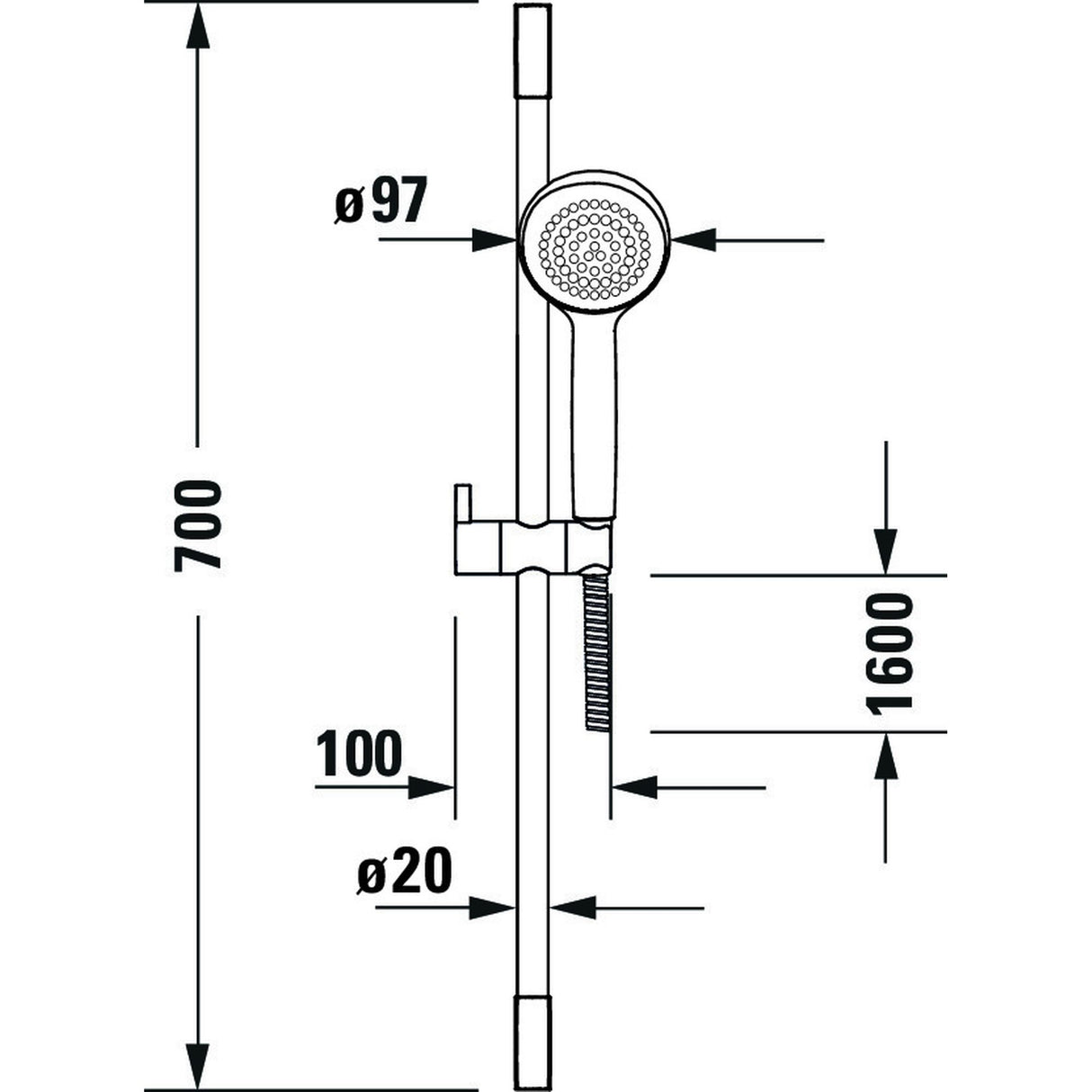 DURAVIT Set de douche 70 cm UV0680028000