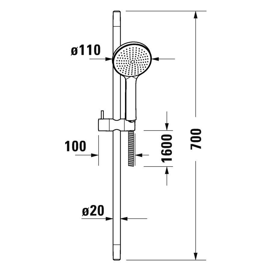 DURAVIT Set de douche 70 cm 1 jet