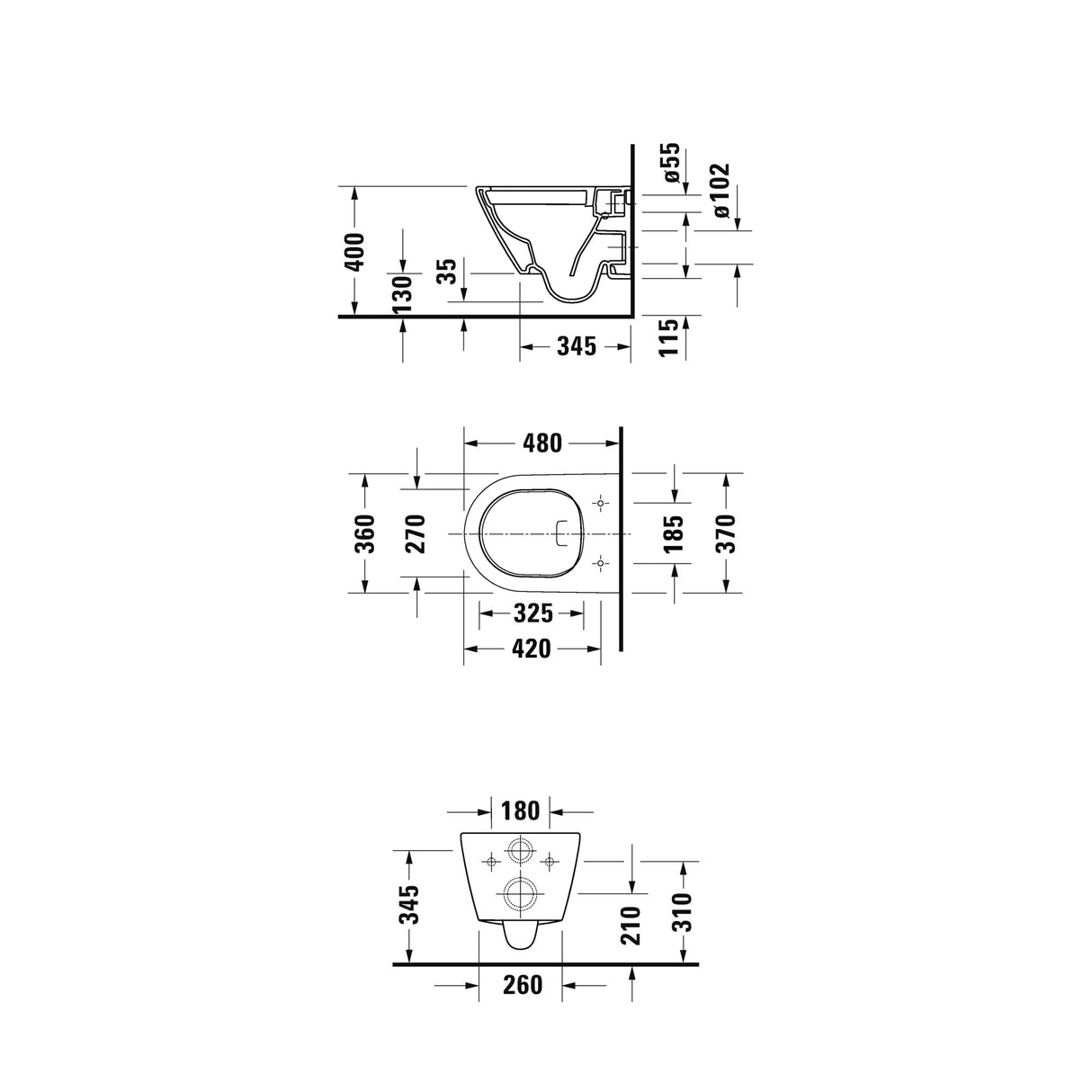 DURAVIT Pack WC suspendu avec abattant et système de fixation D-Neo 45880900A1