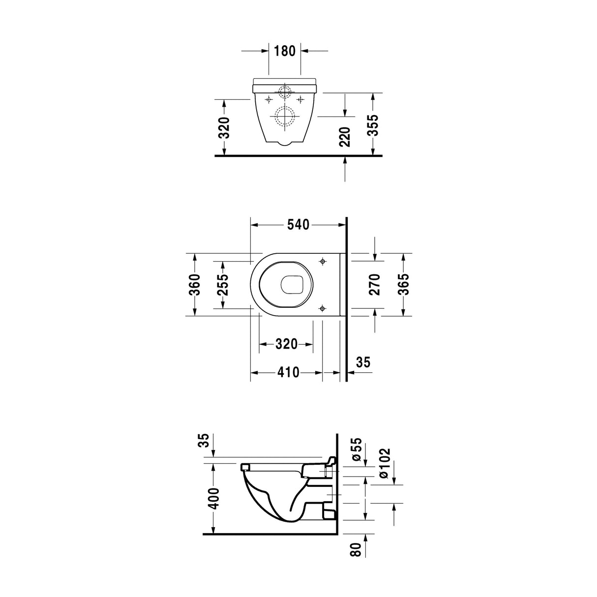 DURAVIT Pack WC suspendu avec abattant Starck 3 42000900A1