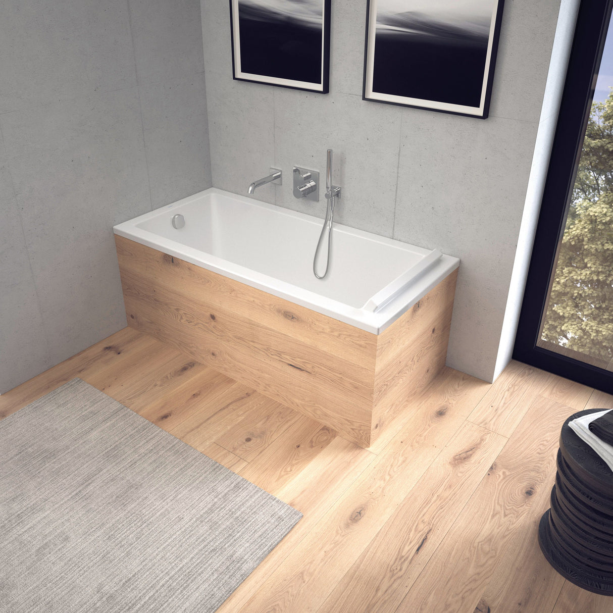DURAVIT Baignoire rectangulaire en acrylique 1 dossier Starck