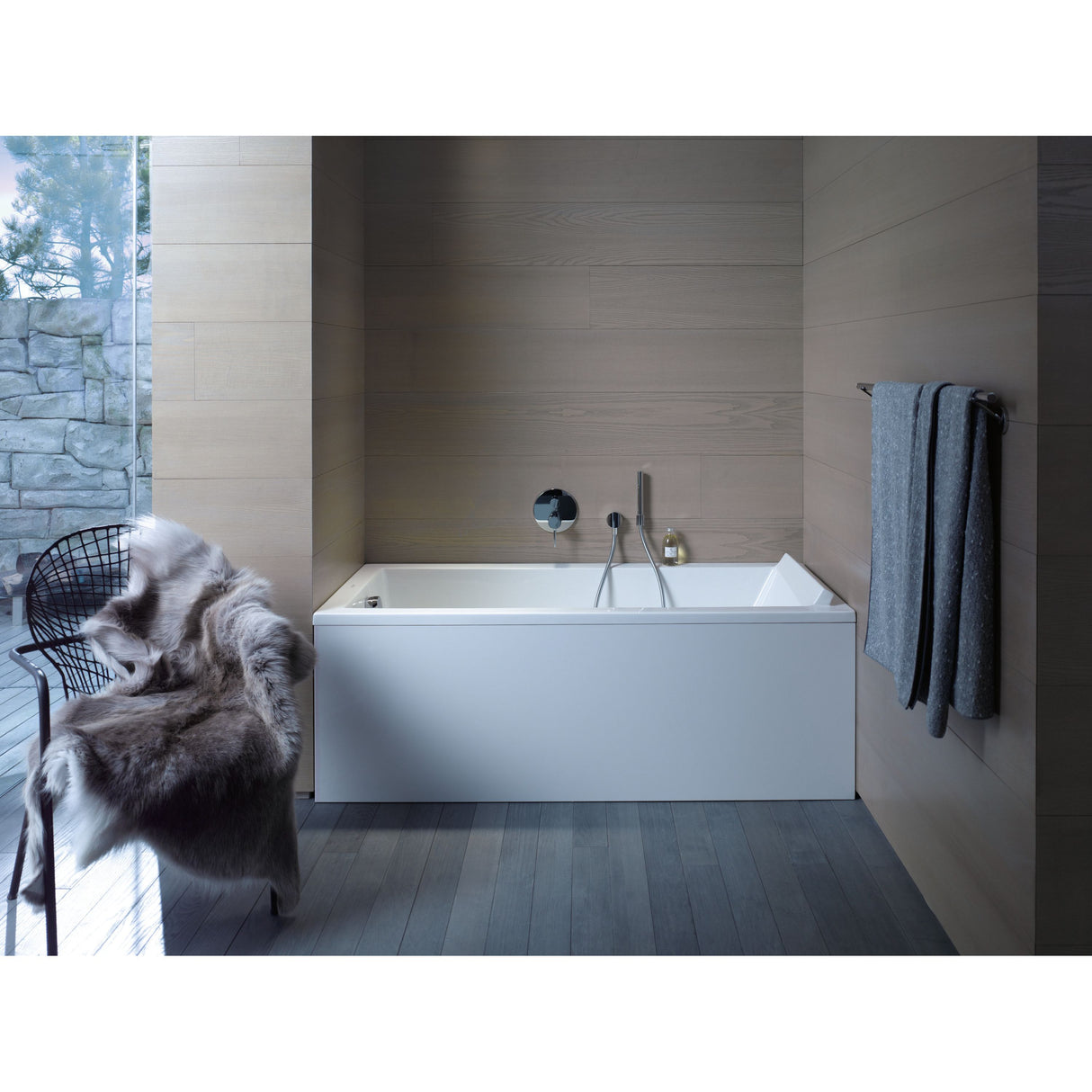 DURAVIT Baignoire rectangulaire en acrylique 1 dossier Starck
