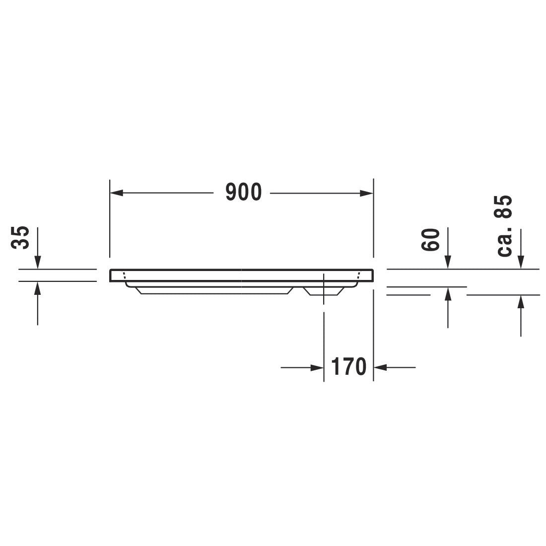 DURAVIT Receveur de douche en acrylique D-code