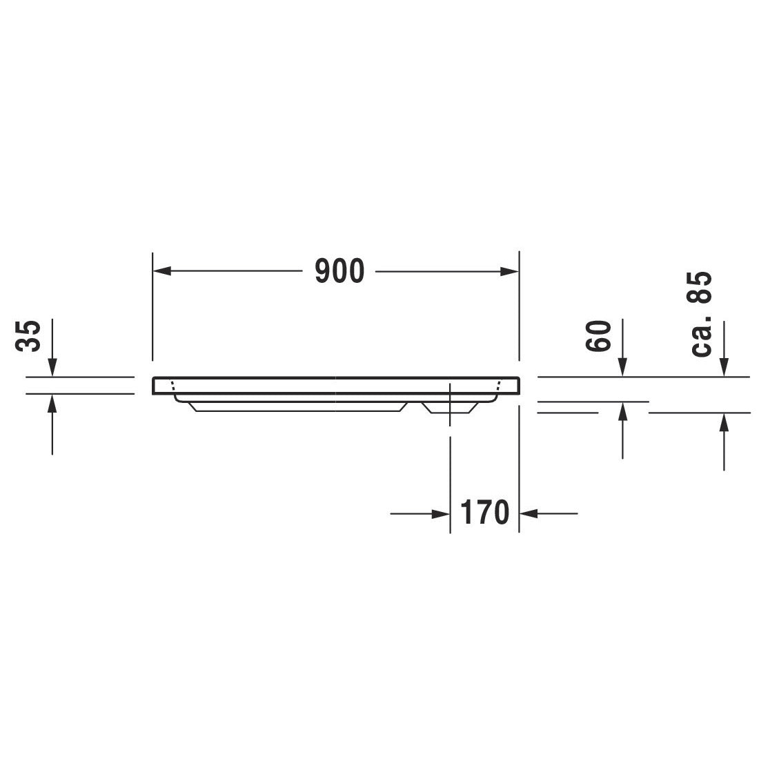DURAVIT Receveur de douche en acrylique D-code