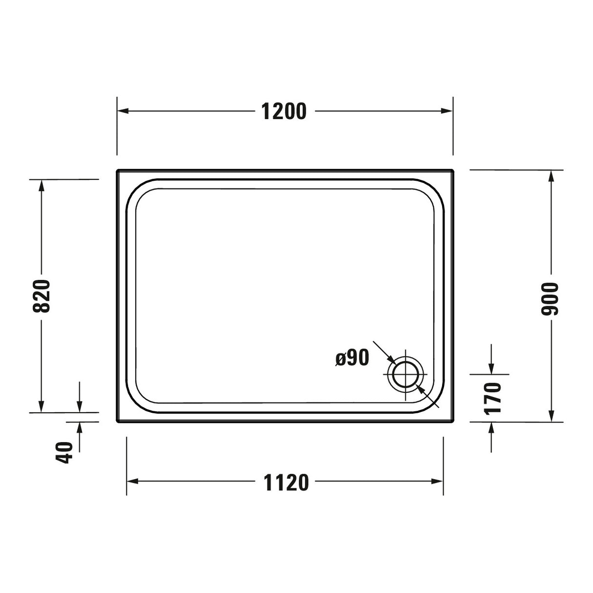 DURAVIT Receveur de douche en acrylique D-code