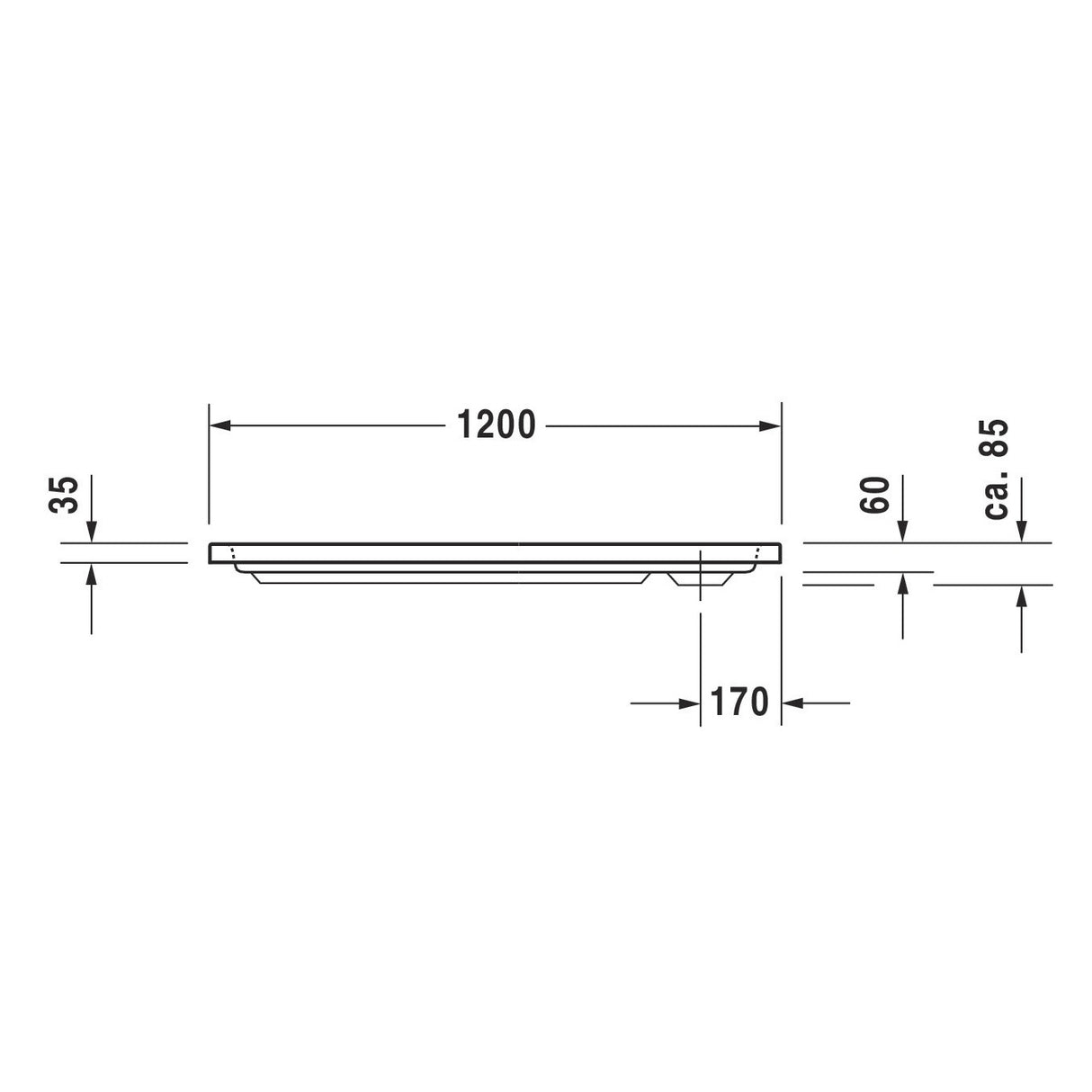 DURAVIT Receveur de douche en acrylique D-code