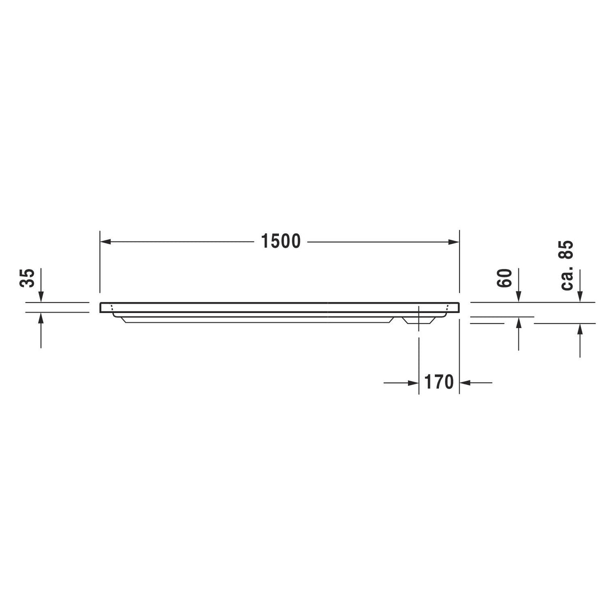 DURAVIT Receveur de douche en acrylique D-code