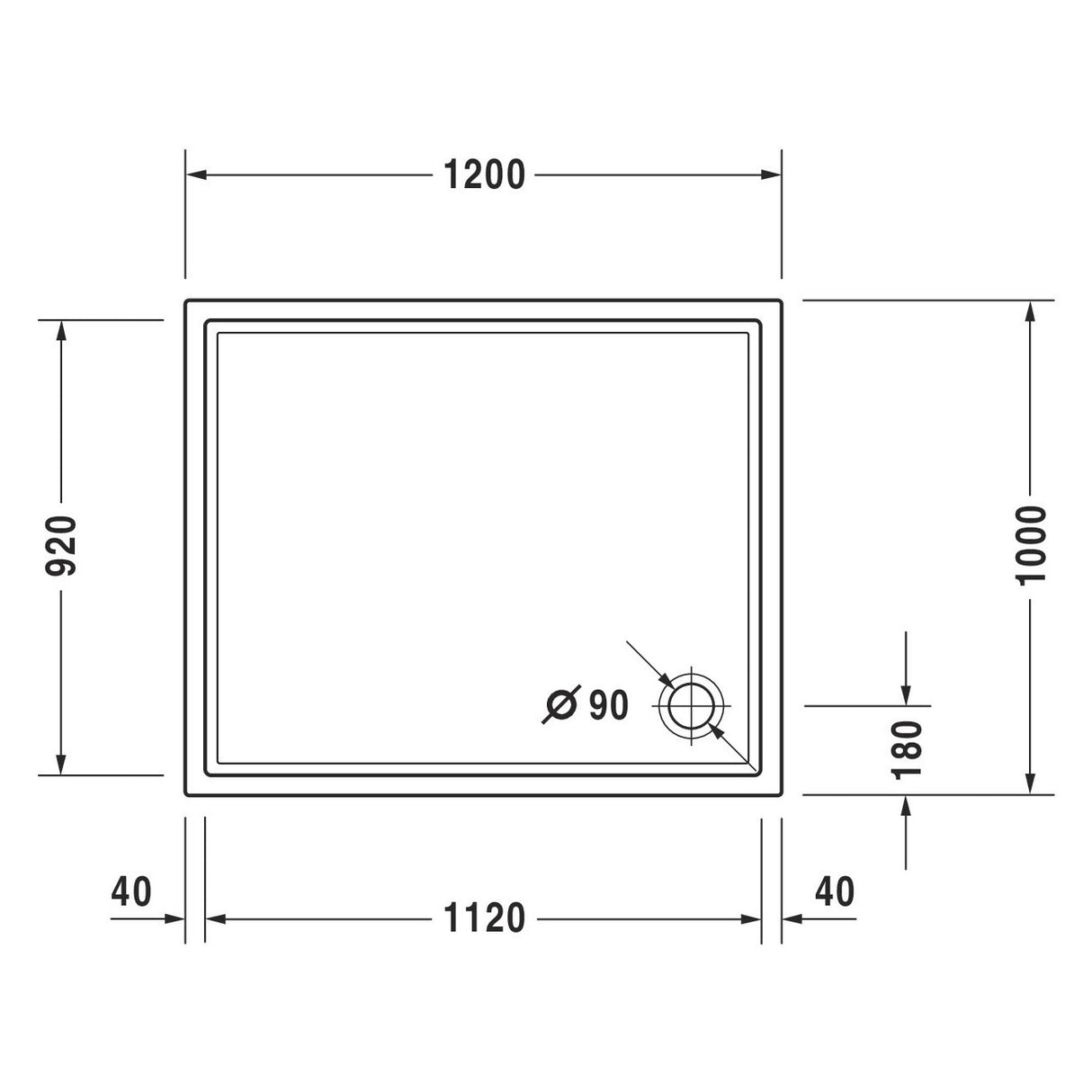 DURAVIT Receveur de douche en acrylique Starck Slimline