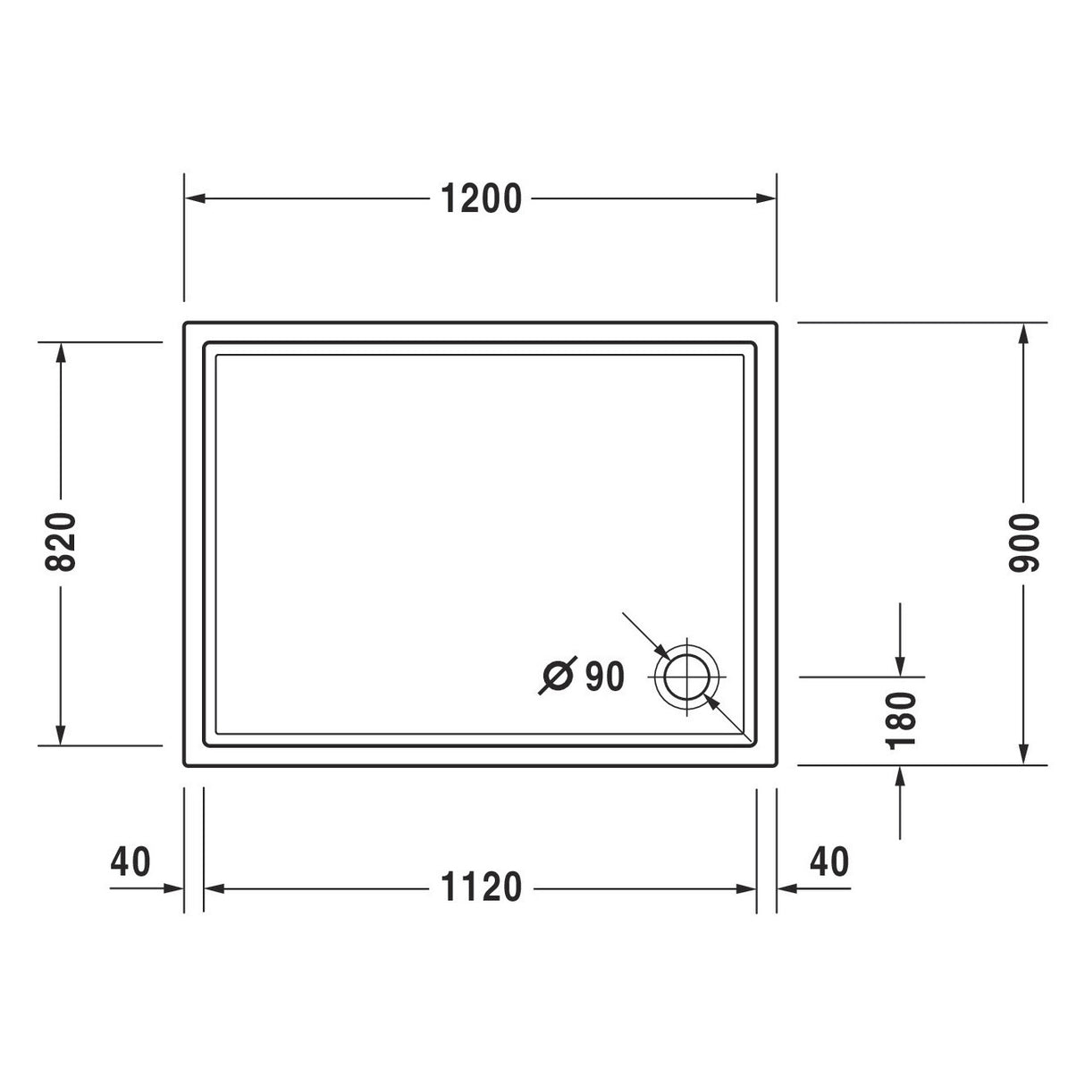 DURAVIT Receveur de douche en acrylique Starck Slimline
