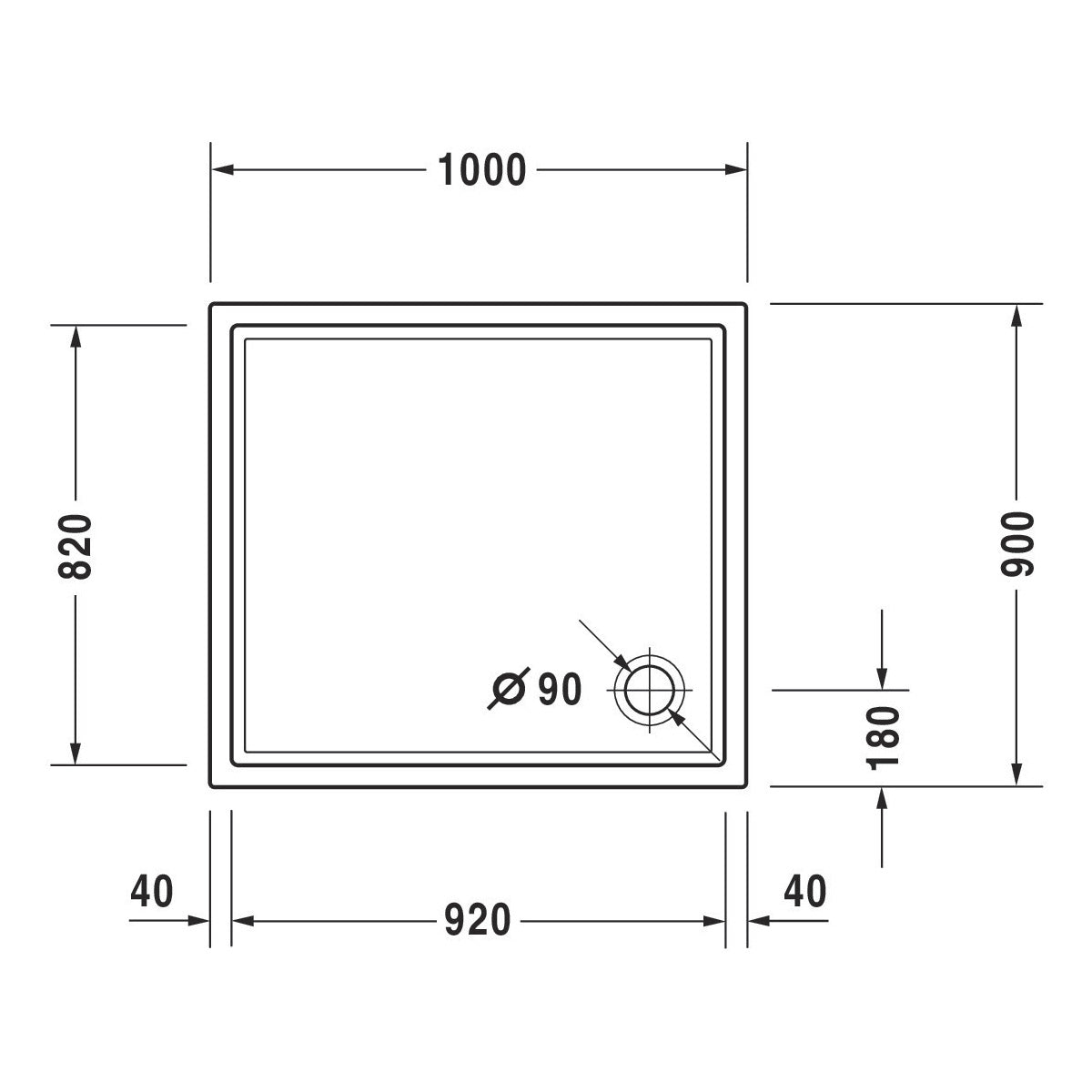 DURAVIT Receveur de douche en acrylique Starck Slimline