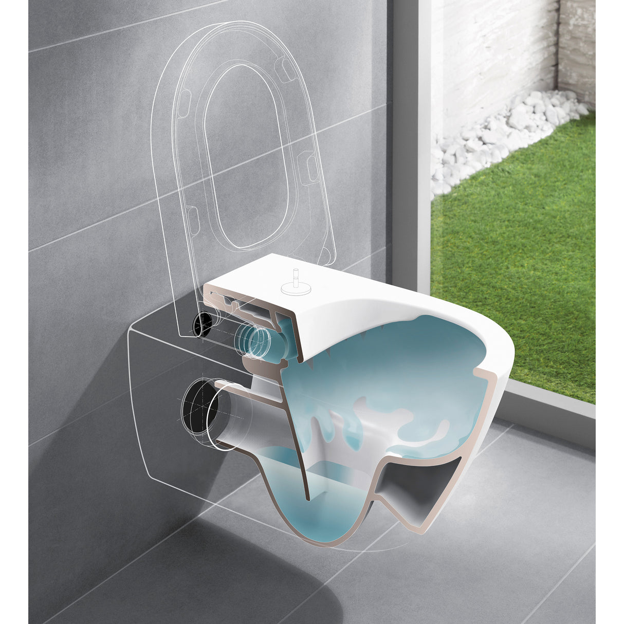 Villeroy & Boch Cuvette suspendue avec abattant O.novo 5660HR01