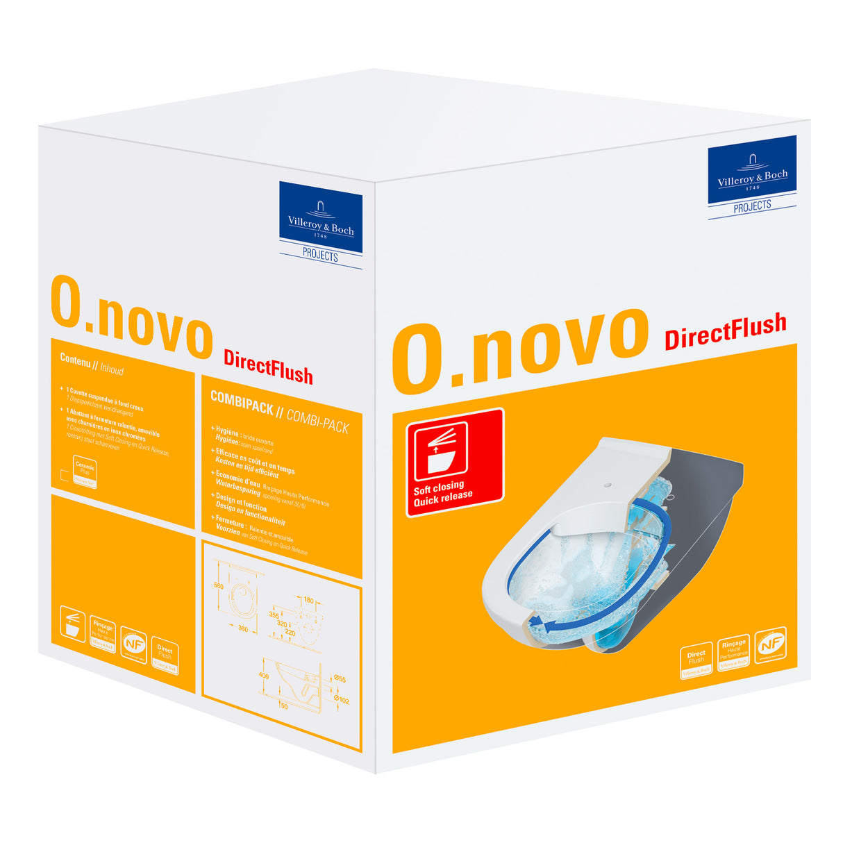 Villeroy & Boch Cuvette suspendue avec abattant O.novo 5660HR01