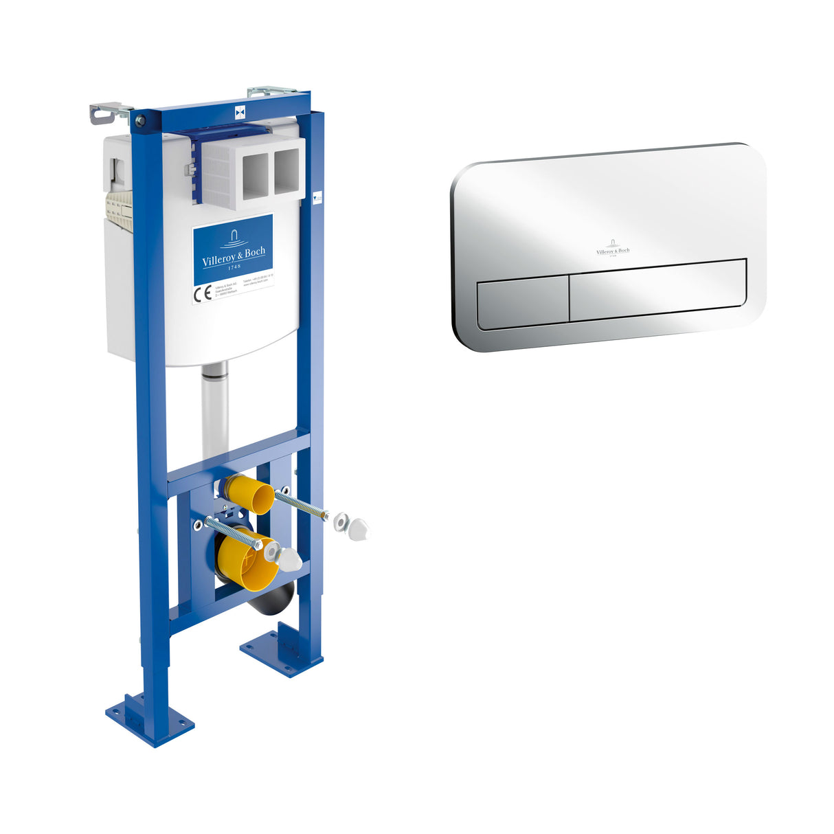 Villeroy & Boch Pack Bâti-support autoportant avec plaque de commande 3/6L ViConnect