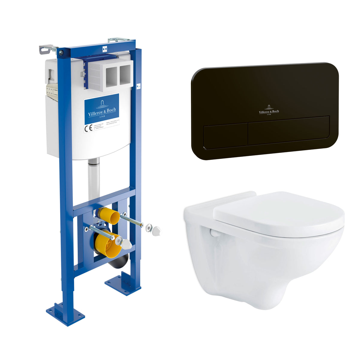 Villeroy & Boch Pack Bâti-support autoportant avec plaque de commande ViConnect et cuvette suspendue O.Novo