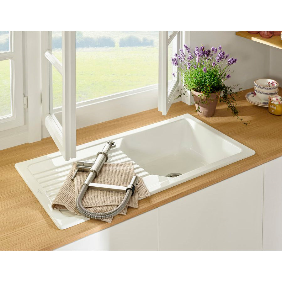 Villeroy & Boch Mitigeur cuisine rabattable Steel Expert Compact Window, acier inoxydable massif