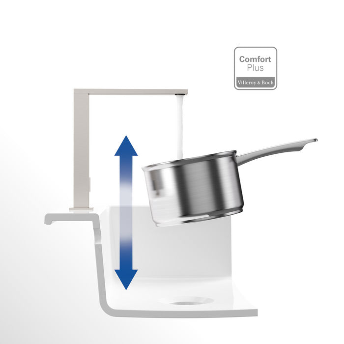 Villeroy & Boch Robinet de cuisine Finera Square acier inox brossé 927100LC