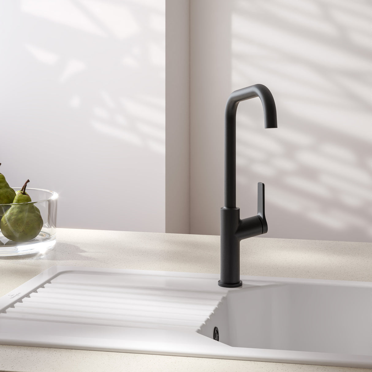 Villeroy & Boch Mitigeur de cuisine bec haut finition satinée noir