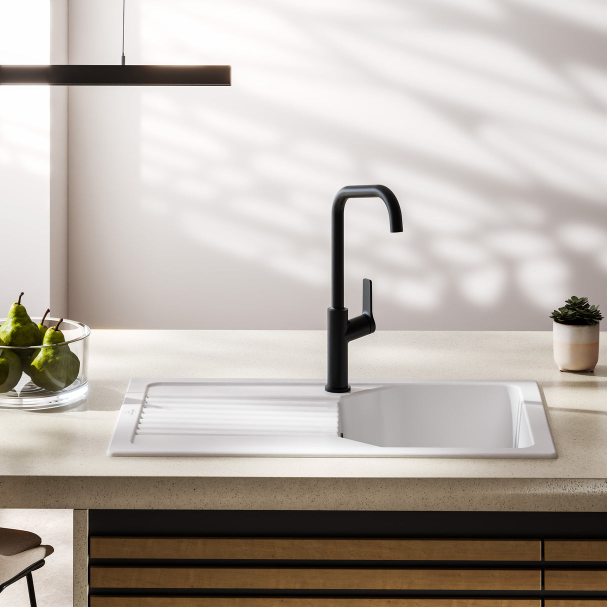 Villeroy & Boch Mitigeur de cuisine bec haut finition satinée noir