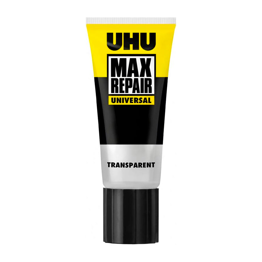 UHU Max Repair universal - Colle puissante et flexible, transparente, idéale pour les chaussures, le caoutchouc, le cuir, tube 45g