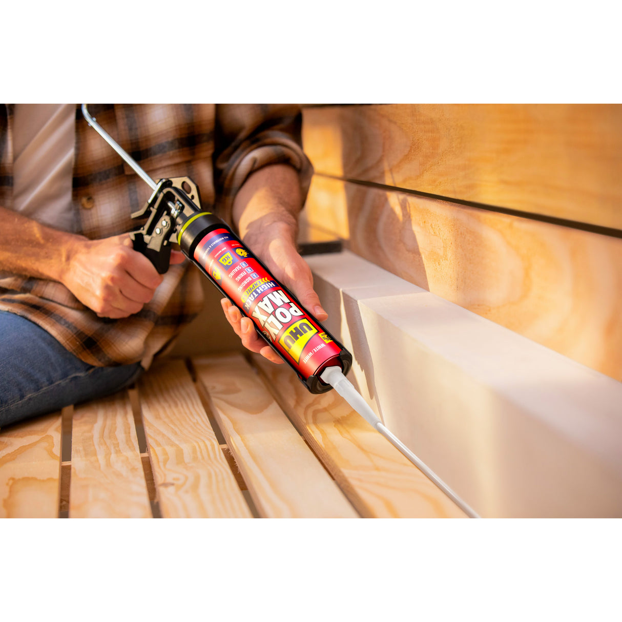 UHU Polymax prise immédiate invisible- Mastic/colle MSP pour coller, assembler et jointer, ultra solide, sans solvants, transparent, cartouche 300 g