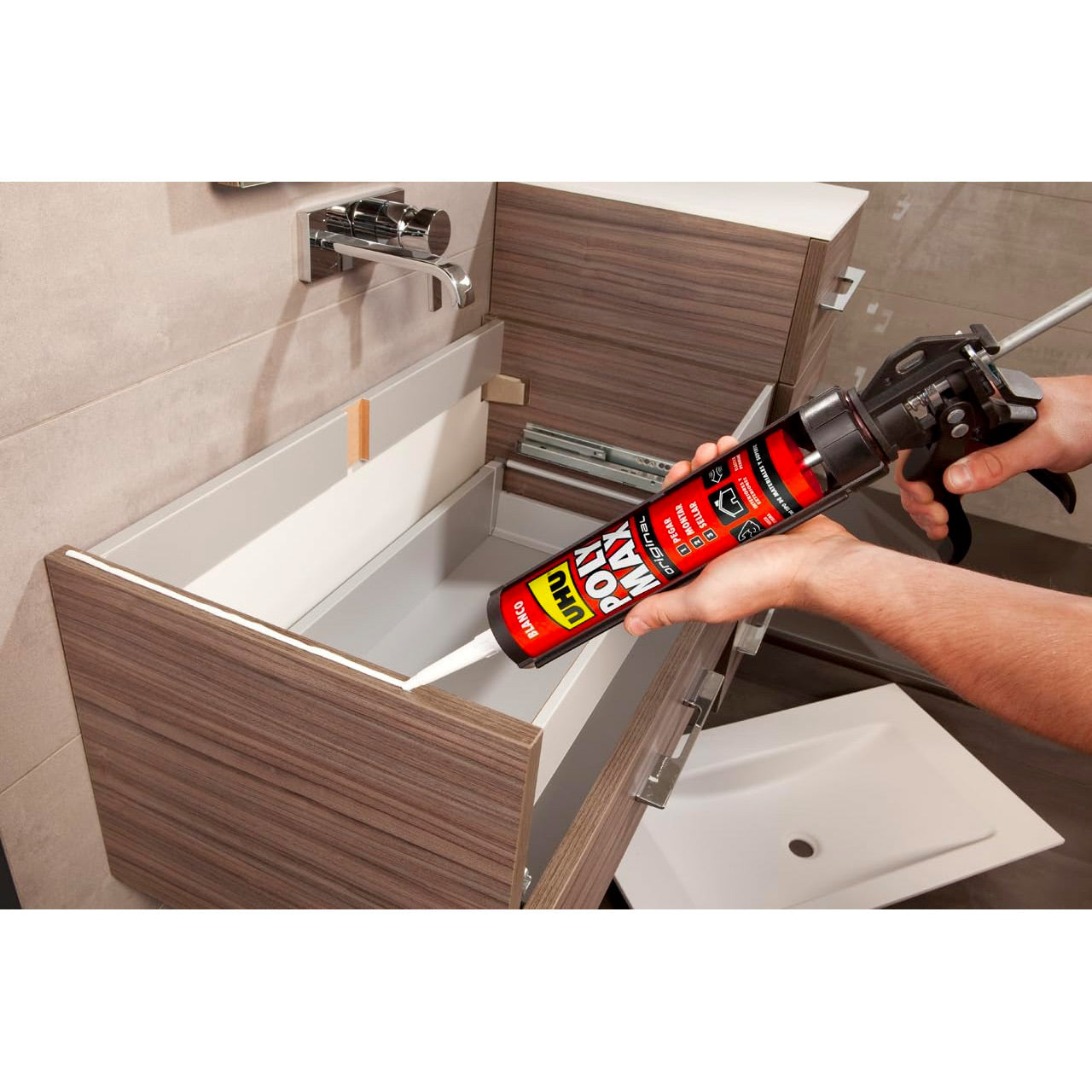 UHU Power Pistol - Pistolet à cartouche, anti-goutte, durable et robuste, adaptable à toutes les cartouches de colle et mastic