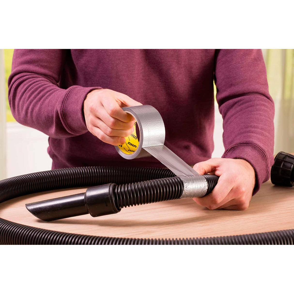 UHU Rollafix power repair - Ruban adhésif toilé waterproof pour réparer, consolider, colmater, connecter, gris, 10mx 50mm