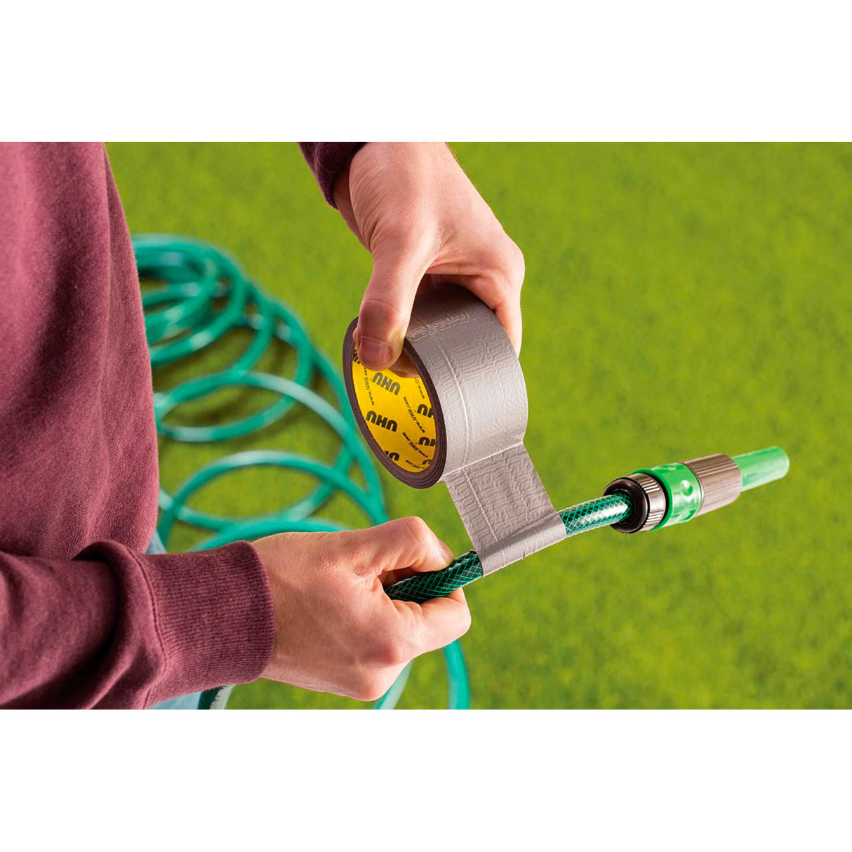 UHU Rollafix power repair - Ruban adhésif toilé waterproof pour réparer, consolider, colmater, connecter, noir, 10mx 50mm